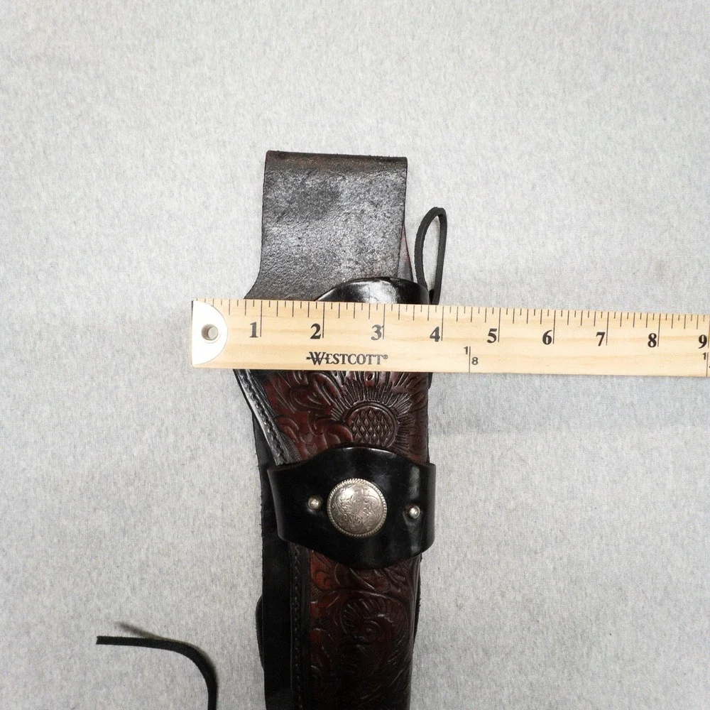 Unbranded Western‎ Drop Hand Tooled Leather Holster Floral Cowboy Saddle Strap